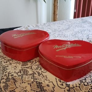 Mrs. Fields Red Heart Metal Cookie Container.